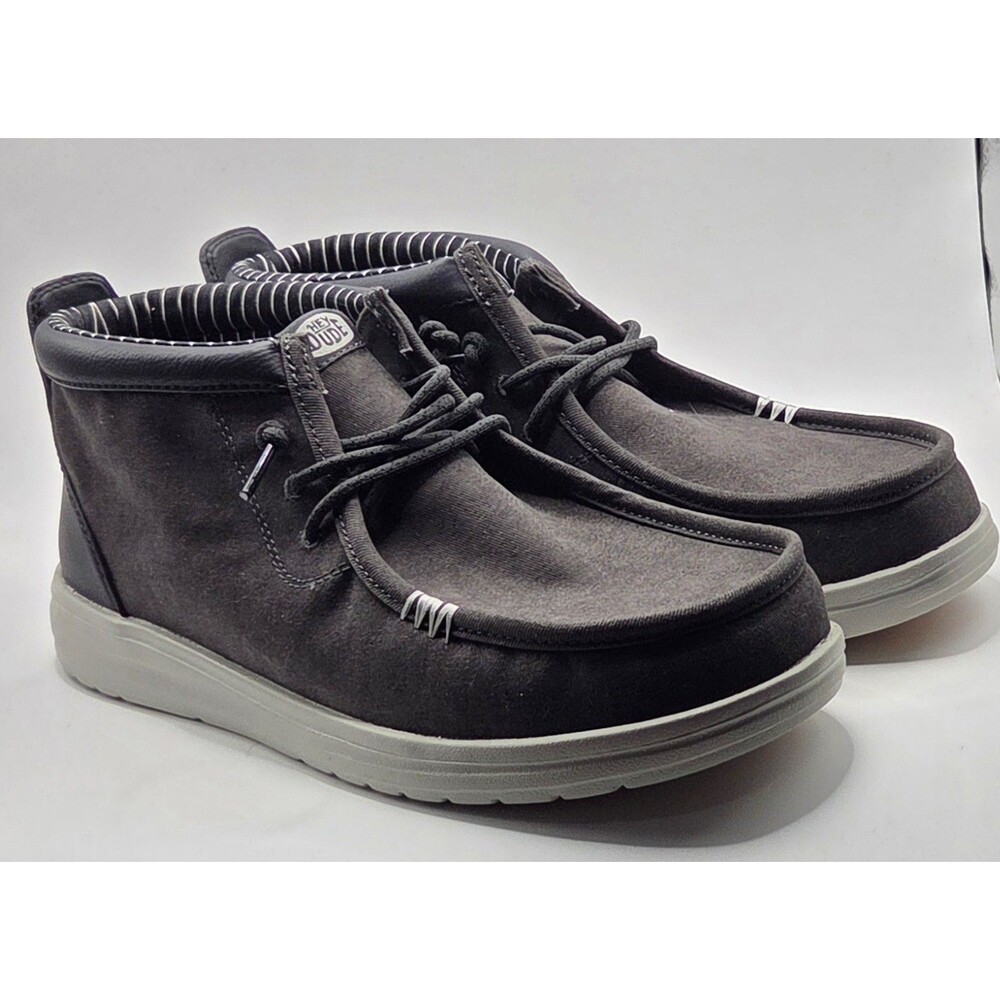 Hey Dude Wally Mid GripR Vin Classic Black Oyster Mens Size 9 NIB 44322-0PF New